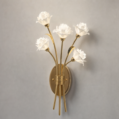 Sylverelle Handmade Ceramic Flower & Crystal Wall Sconce – Custom