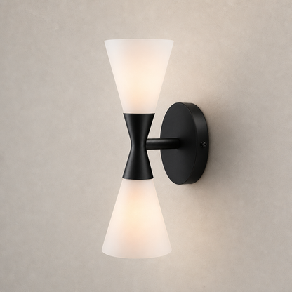 Double-Ended Frosted Glass Wall Sconce