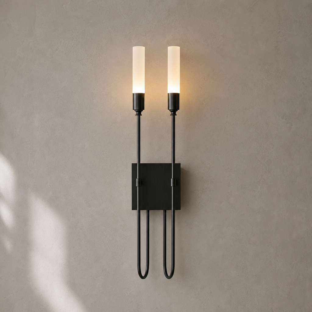 
Double Arrow Brass and Acrylic Wall Sconce