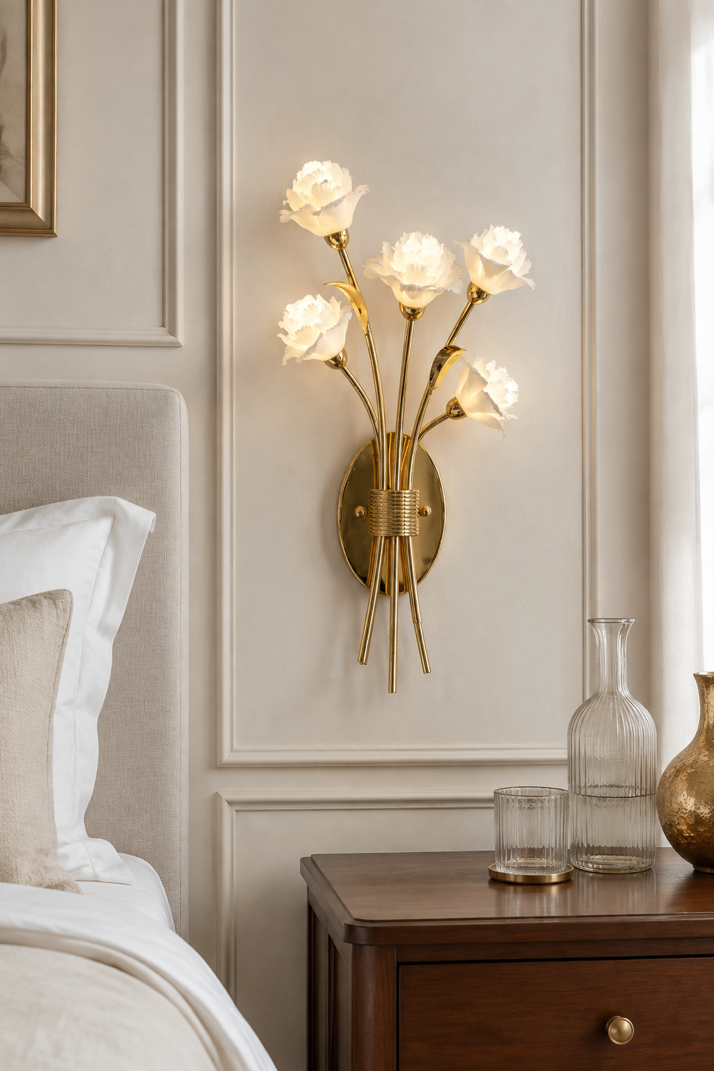 
Sylverelle Handmade Ceramic Flower & Crystal Wall Sconce – Custom
