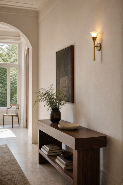 Sculptural Opal Glass and Alabaster Cala Wall Sconce