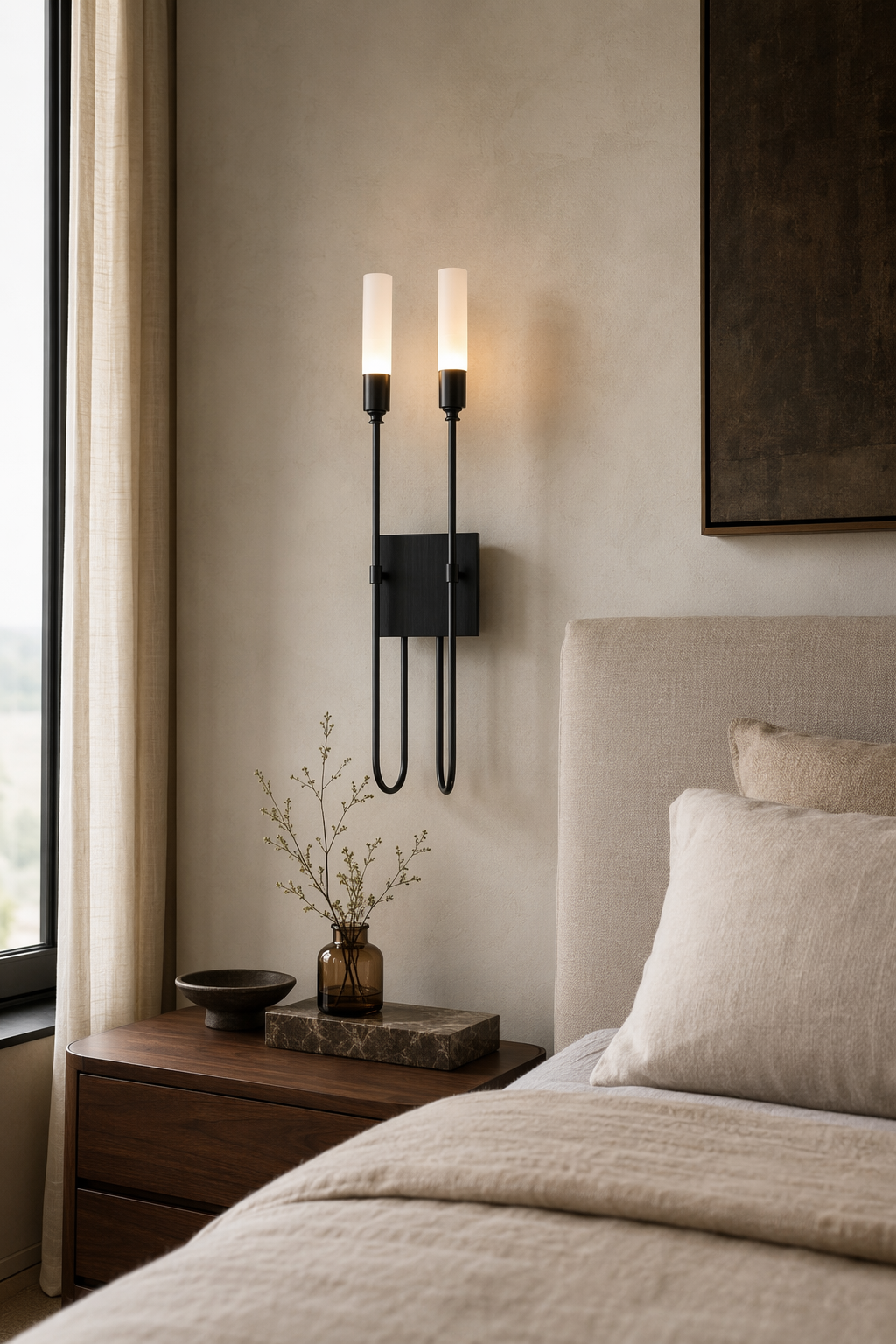 
Double Arrow Brass and Acrylic Wall Sconce