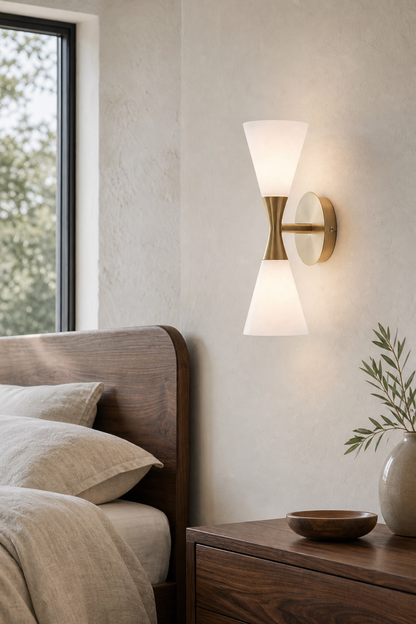 Double-Ended Frosted Glass Wall Sconce