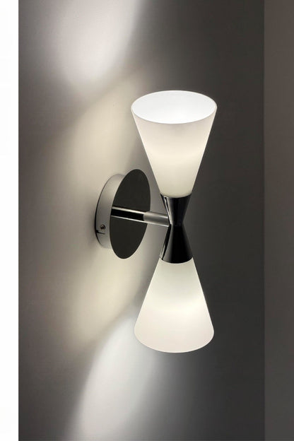 Double-Ended Frosted Glass Wall Sconce