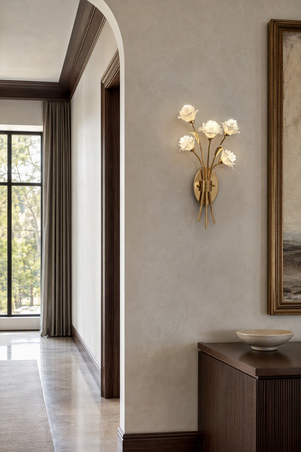 
Sylverelle Handmade Ceramic Flower & Crystal Wall Sconce – Custom