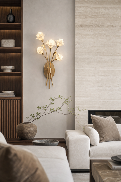 Sylverelle Handmade Ceramic Flower & Crystal Wall Sconce – Custom
