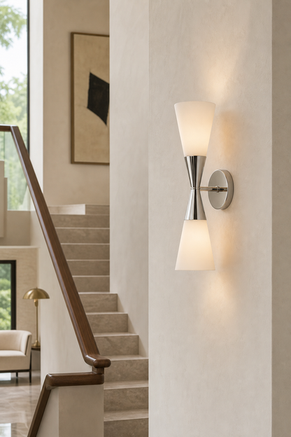 Double-Ended Frosted Glass Wall Sconce