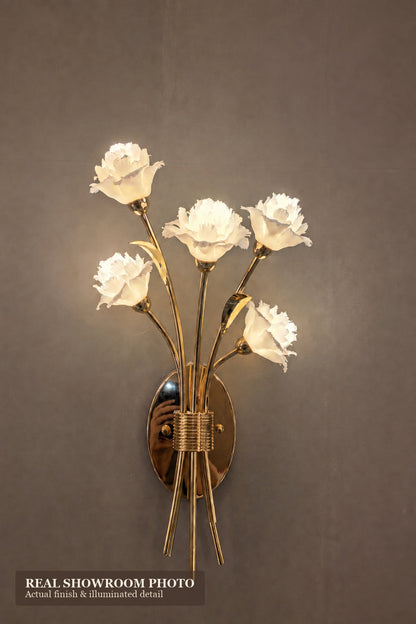 Sylverelle Handmade Ceramic Flower & Crystal Wall Sconce – Custom