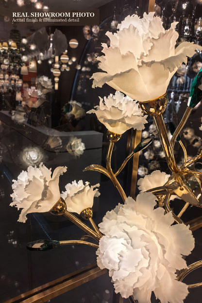 Sylverelle Handmade Ceramic Flower & Crystal Floor Lamp – Custom