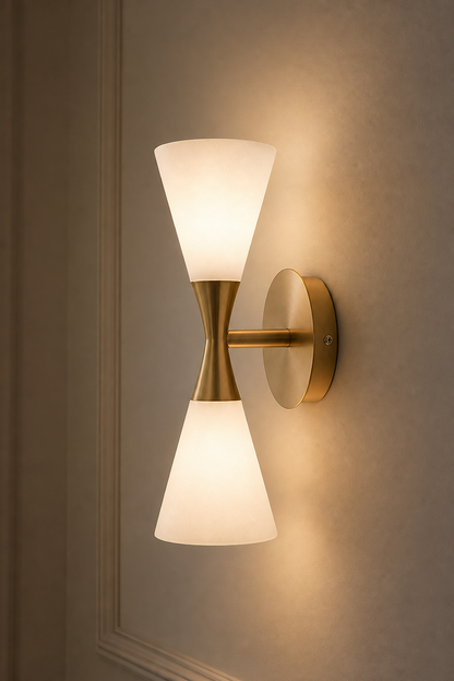 Double-Ended Frosted Glass Wall Sconce