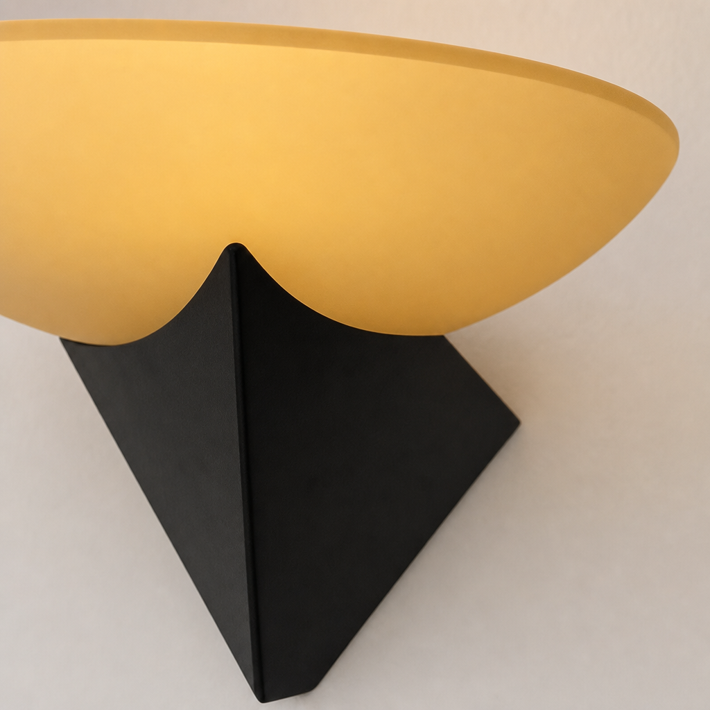 
Asymmetric Acid-Washed Glass Wall Sconce