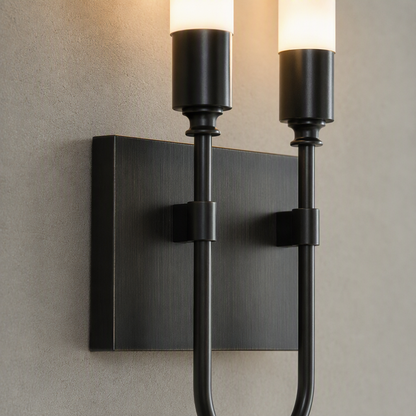 Double Arrow Brass and Acrylic Wall Sconce