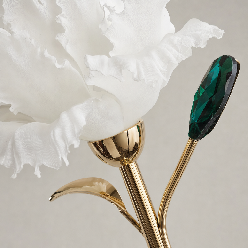 
Sylverelle Handmade Ceramic Flower & Crystal Floor Lamp – Custom