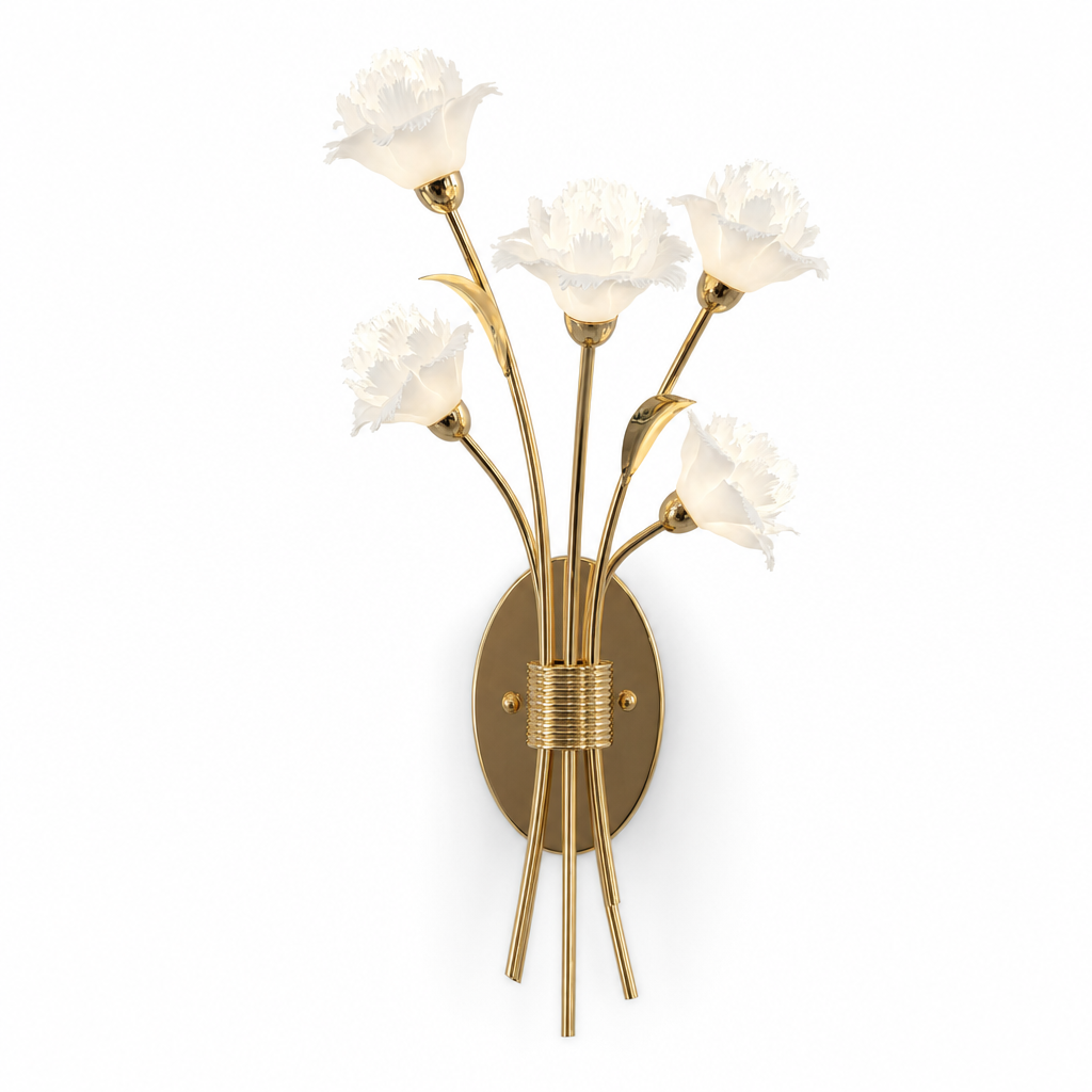 
Sylverelle Handmade Ceramic Flower & Crystal Wall Sconce – Custom
