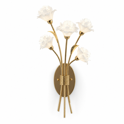 Sylverelle Handmade Ceramic Flower & Crystal Wall Sconce – Custom