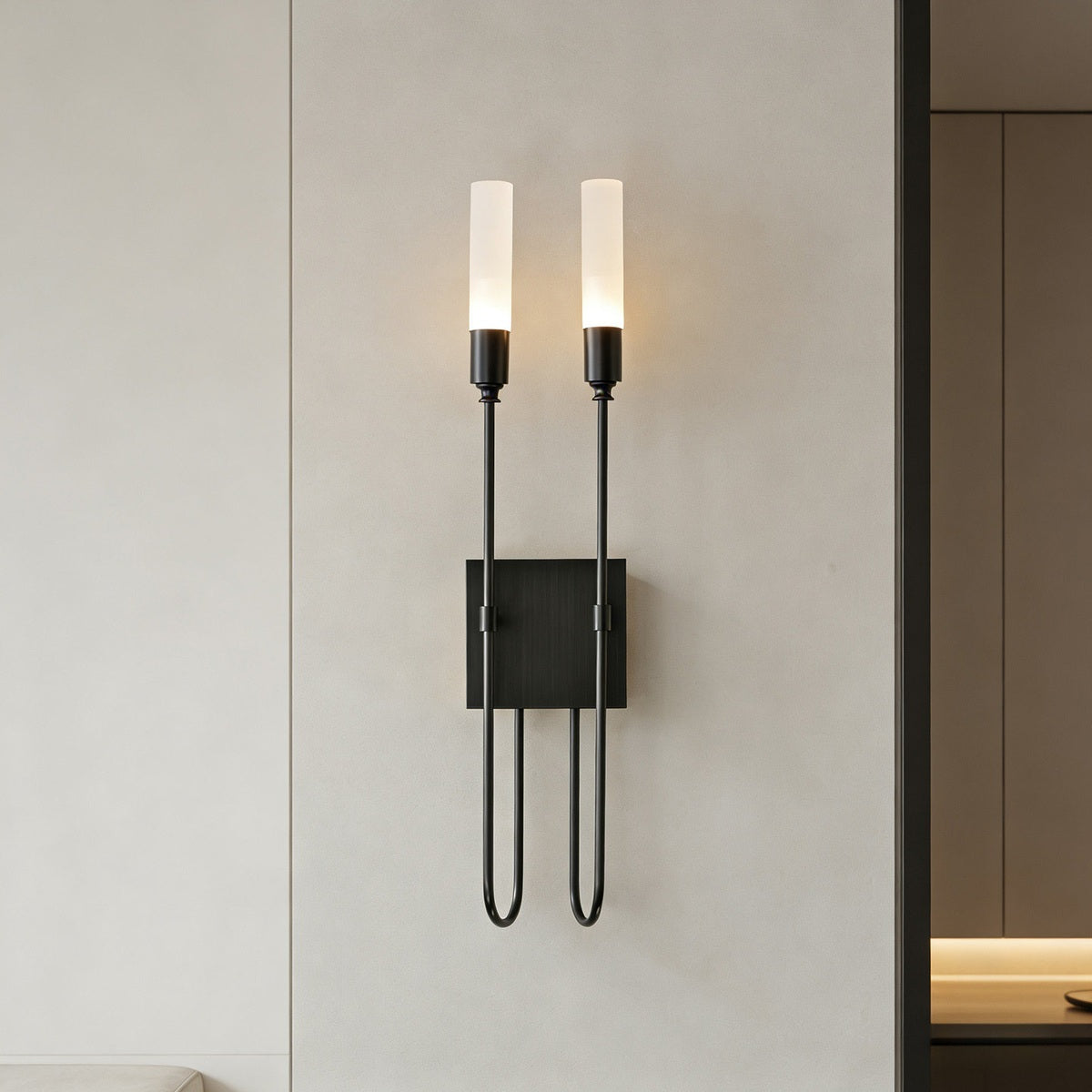 
Double Arrow Brass and Acrylic Wall Sconce