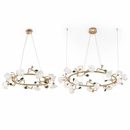 Sylverelle Handmade Ceramic Flower & Crystal Ring Chandelier – Custom
