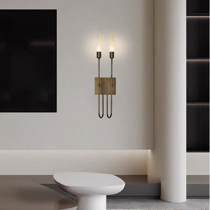 Double Arrow Brass and Acrylic Wall Sconce